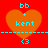 Four identical orange hearts on red background with cyan text and symbols, two pairs separated by dashed line.