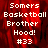 Static pixel art displays 'Somers Basketball Brother Hood! #33' text over red background with gray