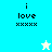 Pixelated icon with 'i love xxxxx' text on blue and beige backgrounds, featuring a white star in the top-right corner of the blue section.