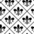 Static image with repeating fleur-de-lis pattern on white background and pixelated text about French symbolism.