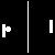 Black background with white vertical bars and small circular dots in various positions