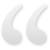 Two light gray curved quotation marks on a white background, positioned side-by-side with the left mark oriented counterclockwise and the right mark oriented clockwise.