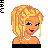 A 3x3 contact sheet of pixel art frames showing a blonde woman in various poses and partial views with romantic text overlays, all on a gray transparency background.