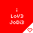 Red background with repeated white text and triangular icons containing heart symbols.