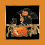 Animated Halloween-themed icon with a witch, pumpkin, and changing text over an orange background.