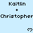 Pixelated text and heart symbols repeat across a light blue background with partial gray overlay.