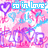 A 4x4 contact sheet of a static animated icon featuring repeated pink and purple heart motifs with "so in love" text on a light background, displayed as a single frame image with gray transparency area at bottom-right.