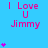 Blue background with pink text "I Love U Jimmy" and purple star symbols in a pattern, animated to change star counts