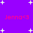 Purple background with white star shapes and red text reading "Jenna<3" in four positions.