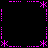 A black background with a symmetrical arrangement of pink pixelated asterisks and dotted lines forming a cross-like pattern.