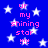 Blue background with white stars and pink text reading 'ur my shining star !!!!' repeated in a pattern