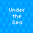 Blue background with repeating light blue hexagonal pattern and four identical white text blocks reading 'Under the Sea' in pixelated font.