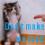 A cat stands on its hind legs with paws raised, displaying text that changes color across frames.
