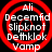 Four identical circular red spiral icons with white text on black background, each containing 'Ali', 'Decemfd', 'slipknot', 'Dethklok', and 'Vamp' in stacked arrangement.