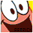 Pixelated cartoon character face with pink cheeks, brown eyes, and a wide smile in two animation frames showing mouth movement.