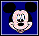 Two side-by-side pixelated depictions of a cartoon character's face with black ears, pink skin, and a blue background showing different mouth and eye expressions.