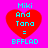 Four identical red heart-shaped icons with cyan text on a bright pink background, each displaying "Miki And Tana = BFFLAD" in pixelated font.