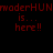 Red pixelated text on dark backgrounds reads "moderHUNmoderHUN is... here!!" in four quadrants with varying background shades.