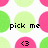 Pixelated of pink and green circles with text overlays and heart symbols on a white background