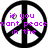 A four- displays a peace symbol with purple text, Earth image with blue-green text, and Barack Obama's face with white text
