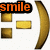 Animated icon with orange text and golden curved shapes on white background, displaying 'smile', 'it's', and 'healthy' across frames.
