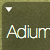 Pixelated text 'Adum' on dark green background with white triangular shape in top-left corner.