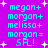 Pixelated cyan text on purple background with white starbursts, displaying names and 'SA!' in two identical vertical
