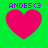Four identical pink heart shapes on green background with purple text above each heart.