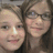 Two people in a selfie-style photo on the left, with blue and gray text on the right displaying 'i love maddie peyton and' and 'joel<333'