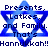 Blue star-shaped icon with pixelated text reading "Presents. Lotkes and Family. That's Hannukah!" in dark blue on white background.