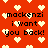 Red background with white pixelated hearts and black text reading "mackenzi i want you back!" in four repeated sections.
