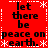 Red background with black text repeating 'let there be peace on earth.' in four quadrants, white snowflake and dashed-line borders.