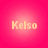 Four identical circular icons arranged in a , each displaying the text 'Kelso' on a pink gradient background