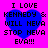 Pixelated blue heart on bright pink background with black text reading "I LOVE KENNEDY & WILL NEVA STOP NEVA EVA!!!" in four identical