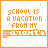 nine identical pixel art with orange text reading 'SCHOOL IS A VACATION FROM MY parents' on white backgrounds, each bordered by thin orange lines
