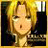 Pixelated static image of a character with blonde hair and closed eyes, wearing dark clothing against a yellow border background.