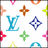 A split-screen icon with a Louis Vuitton monogram pattern on the left and a 'FASHION' sign on the right.