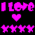 A static contact sheet of two animated frames showing pixelated text and symbols in pink and white on black background, with left frame displaying pink elements and right frame displaying white elements.