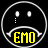 A 2x2 contact sheet of a pixel art animation featuring a sad emoji face with tears, yellow text blocks, and pink stripes on a black background.