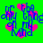 Green background with pink hearts and blue text reading 'You're the only one on my mind' in a pixelated style.