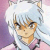 Pixelated anime-style character with white hair and brown eyes, wearing a light blue and pink outfit against a soft pastel background.