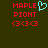 Red pixelated text 'MAPLE', 'PIONT', and '<3<3<3' on dark green background with cyan heart symbol above 'MAPLE'.