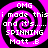 A static image with a black background and four identical pink and black spiral patterns arranged in a , each containing white text