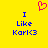 Yellow background with blue text reading "I Like Karl<3" and a pink pixelated heart symbol above the text.