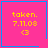Four pink square with blue borders display yellow text 'taken. 7.11.08' and '<3' symbols, with one showing a blue heart and another a blue starburst