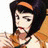 Pixelated static image of a character with dark hair and an orange headband, wearing an orange outfit against a white background.