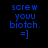 Four display identical pixelated text and emoticon on different background colors