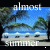 A beach scene with palm trees, blue sky, and white sand appears in a of . The word 'summer' is overlaid on the lower portion of each frame