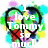 A heart-shaped icon with colorful splatter background and white text reading "I love Tommy so much" inside the heart outline.