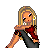 Pixel art cartoon of a blonde woman in red top and dark pants with arms crossed, next to glitchy text reading "Not a snob" above and "Just better than u" below on white background.